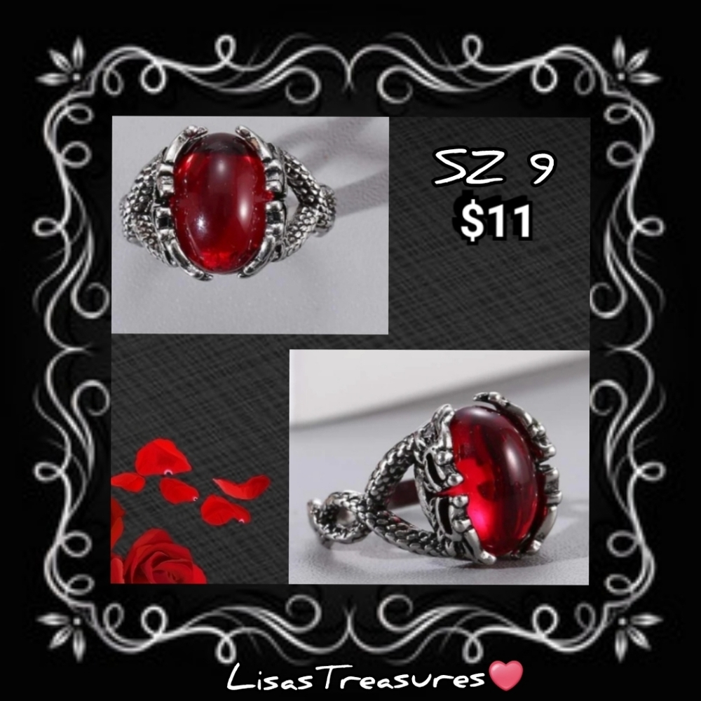 Blood Red Goth Ring